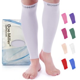 Doc Miller Compression Calf Sleeve for Men & Women - 15-20mmHg Graduated Support, Shin Splint Relief, Running & Sports Recovery, Knee High Calf Sleeves, 1 Pair