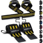 Fitgriff Lifting Straps & Wrist Wraps (Bundle) Superior Support for Weightlifting & Gym Workouts - for Men and Women (Black/Yellow)