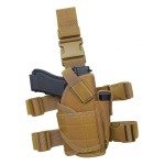 Molle Tactical Pistol Thigh Gun Holster, Drop Leg Holster, Right Hand Adjustable (B-Tan)