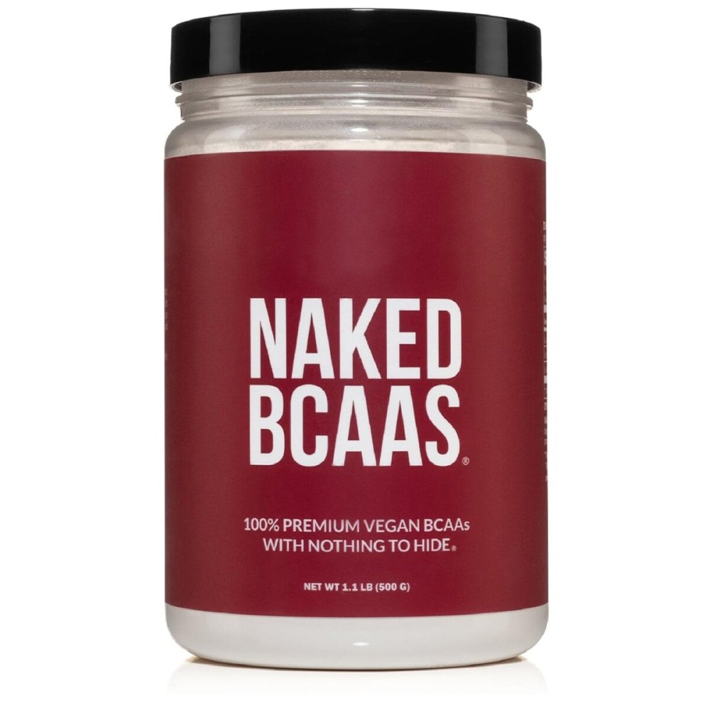 NAKED BCAAs Amino Acids Powder, Only 1 Ingredient, Pure 2:1:1 Formula, Vegan Unflavored Branched Chain Amino Acids, Instantized All Natural BCAA Supplement - 500 Grams, 100 Servings