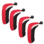 Golf Hybrid Club Head Covers Set of 4 with Interchangeable No. Tag UT Cover (Red)