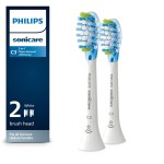 Philips Sonicare C3 Two-in-One - Genuine Replacement Electric Toothbrush Heads, White, 2 Pack, HX9042/65
