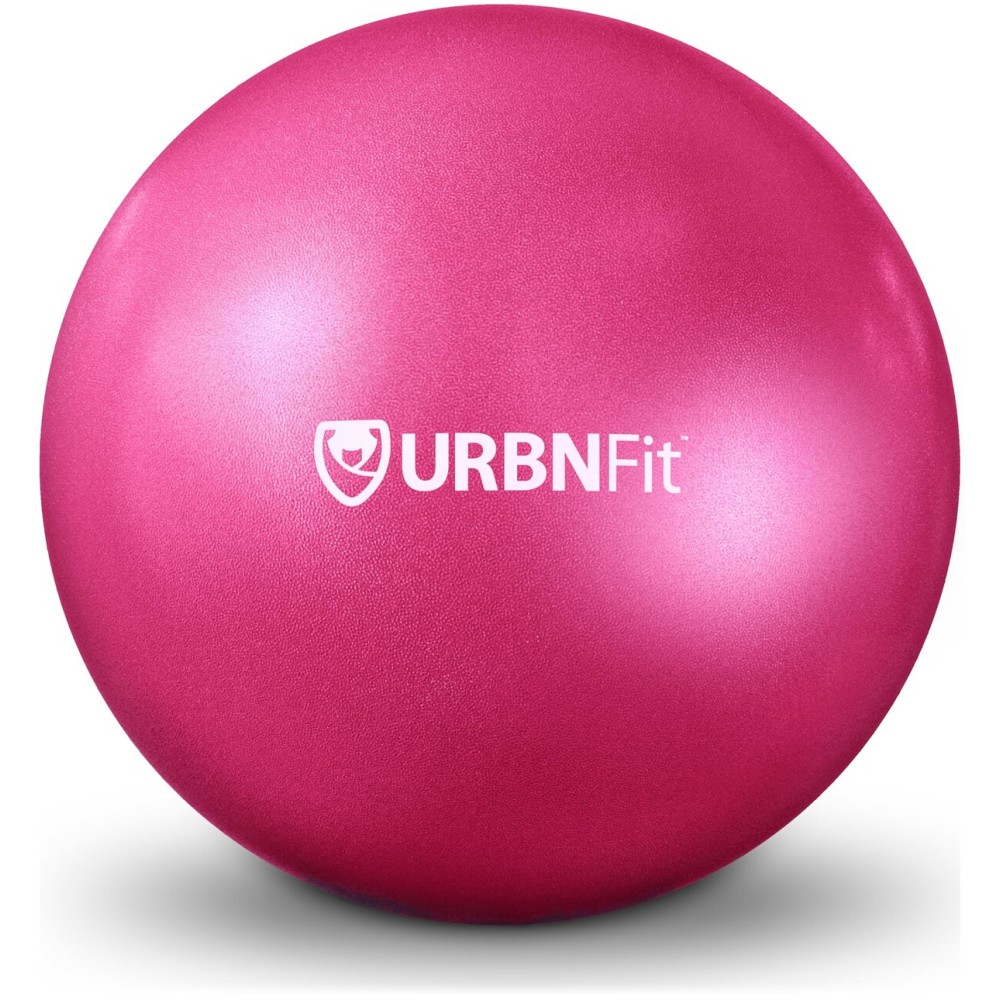 URBNFit Small Exercise Ball - 9-inch Mini Pilates Ball with Fitness Guide for Yoga, Barre, Physical Therapy, Stretching & Core Stability Workout-Pink