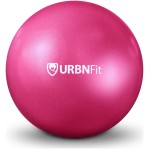 URBNFit Small Exercise Ball - 9-inch Mini Pilates Ball with Fitness Guide for Yoga, Barre, Physical Therapy, Stretching & Core Stability Workout-Pink