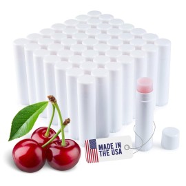 Lip Balm Bulk Unlabeled - Made in USA Bulk Chapstick - Natural Ingredients Vitamin E Shea Butter - Custom Chapstick Bulk For Party & Wedding Favors (100 Count, Cherry)