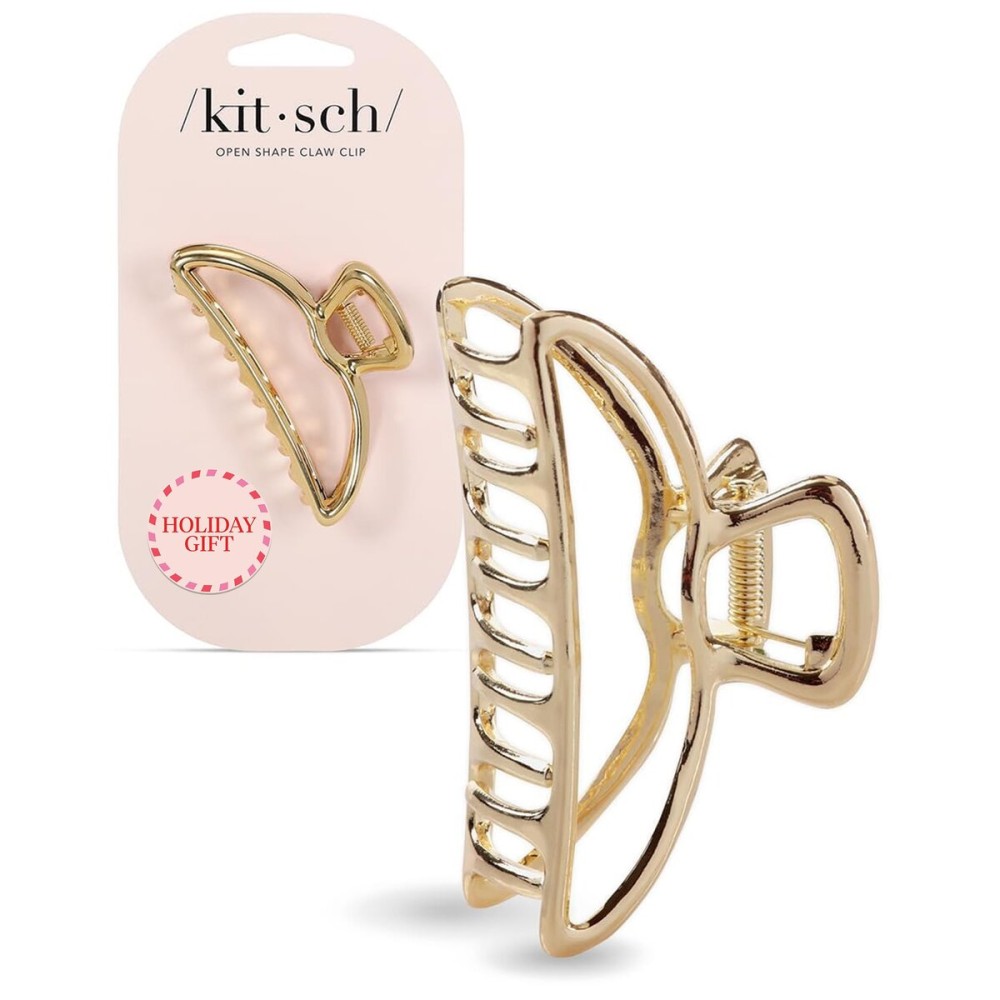 Kitsch Metal Hair Clips for Women - Durable & Elegant Metal Claw Clips, Perfect for Everyday Use & Special Occasions | Ideal Gifts for Women - Gold, 1 Pc
