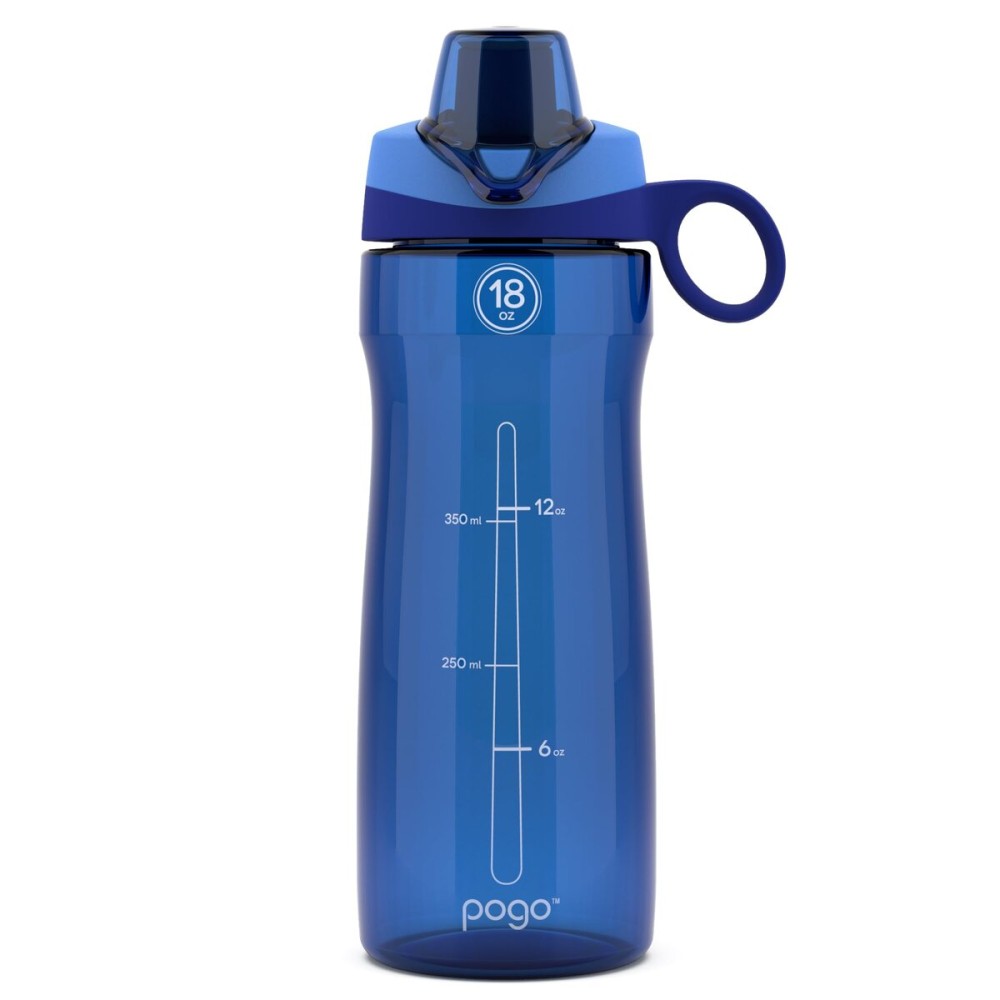 Pogo BPA-Free Plastic Water Bottle with Chug Lid, Fuchsia, 18 oz.