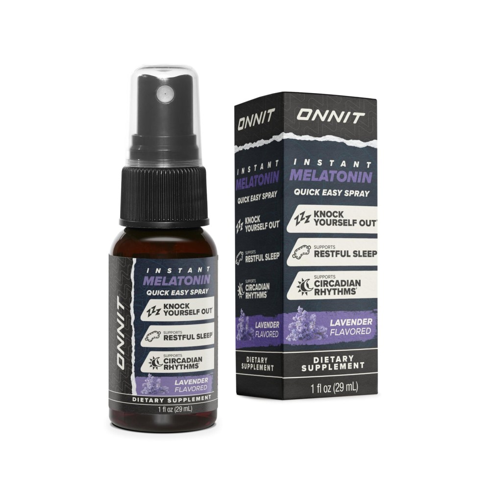 ONNIT Melatonin Liquid Sleep Support Spray, IGEN Non-GMO Tested, Lavender Flavor, Sleep Support for Adults, 3mg Melatonin per Spray, 1 fl oz
