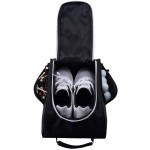 Athletico Golf Shoe Bag - Zippered Shoe Carrier Bags With Ventilation & Outside Pocket for Socks, Tees, etc. Perfect Storage (Black)