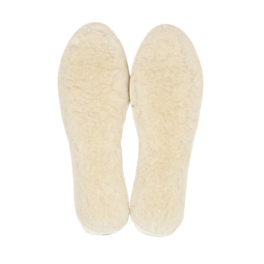 LAMBAA Sheep Wool Fleece Insoles White 11 Women/8.5 Men