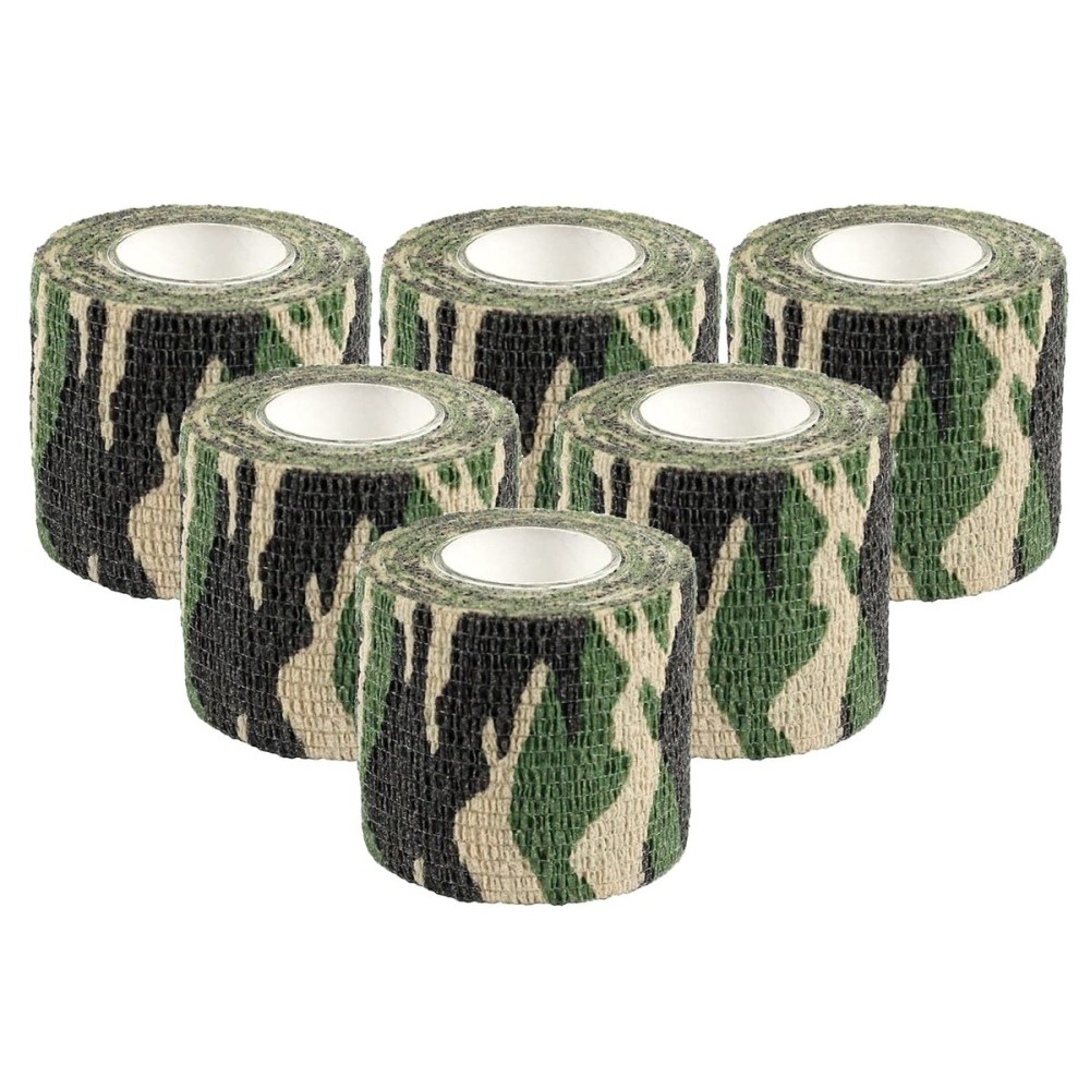EAmber Camo Wrap Tapes Camouflage Form Wrap 1.96\'\' x 177\'\' Military Army Hunting Self-Adhesive Protective Bandage for Flashlights,Bicycle