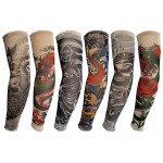 YARIEW 6 Pcs Arm Sleeves - Fake Tattoos, Temporary Tattoo Covers for Men & Women (Sun Protection Set 3)