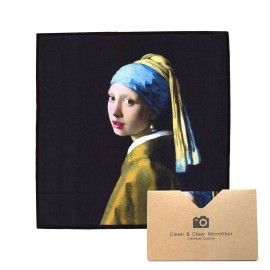 Large [4 Pack] Classic Art (Girl with a Pearl Earring) - Ultra Premium Quality Microfiber Cleaning Cloths (Best for Camera Lens, Glasses, Screens, and All Lens.), Microfiber Cloth