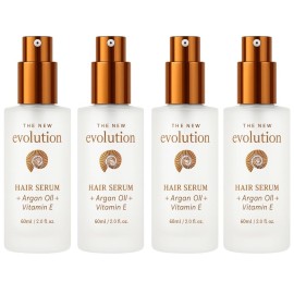 Evolution Argan Oil Serum - Vitamin E Treatment for Softening and Straightening Dry Hair - With Aloe Vera (4 Pack)
