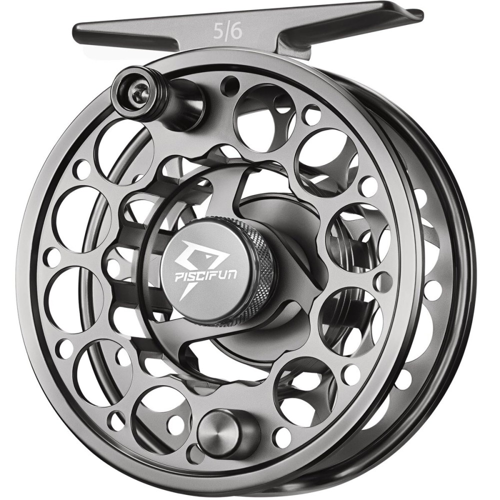 Piscifun Sword Fly Fishing Reel, CNC-Machined Aluminum Alloy Fly Reel, Light Weight and Corrosion Resistance Design 5/6wt Space Gray