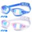 COOLOO Swim Goggles Men, 2 Pack Swimming Goggles for Women Kids Adult Anti-Fog, Blue & White