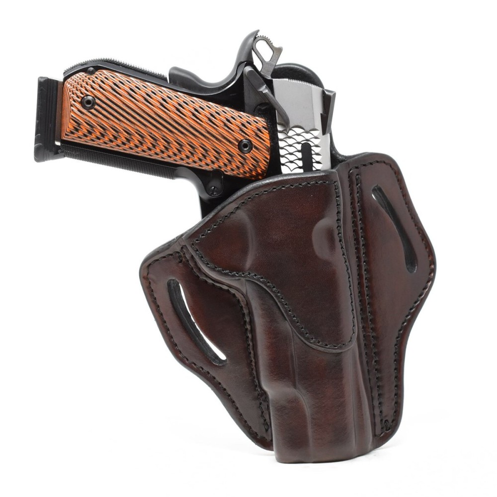 1791 Gunleather 1911 Holster, Right Hand OWB Leather Gun Holster for Belts fits All 1911 Models with 4 and 5 Barrels (Signature Brown)