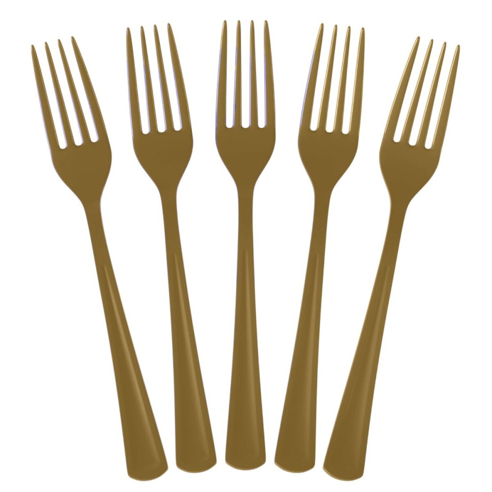 Exquisite Gold Plastic Forks 50 Pieces Gold Forks Disposable Utensils Heavy Duty Plastic Cutlery Set Disposable Cutlery Sets Flatware Sets Silverware Set For Party Supplies & Party Tableware