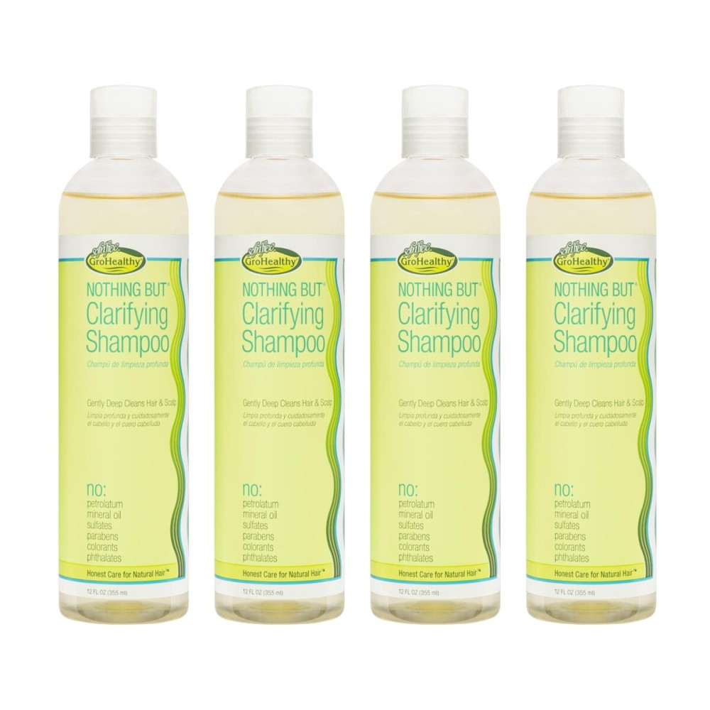 NOTHING BUT Clarifying Shampoo Sulfate-Free Detox for Natural Hair - Hair Shampoo - Removes Buildup - 12oz - Pack of 4