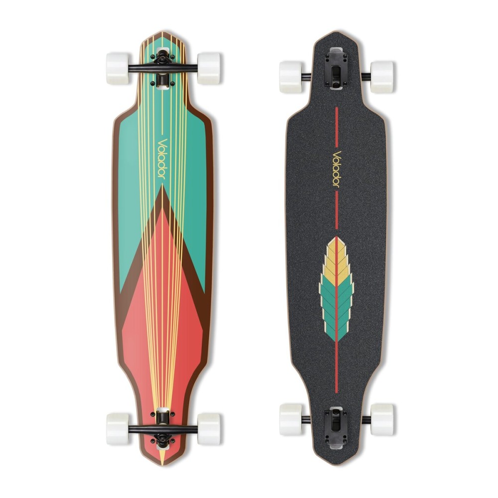 VOLADOR Urban Freeride Pro Longboard Cruiser 40inch | Canadian Maple Wood Deck & Forged Reverse Kingpin Truck | Drop Through Longboard Complete Setup for Urban Commuting (Sword)