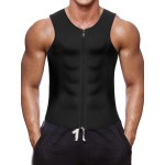 Wonderience Men Waist Trainer Vest Hot Neoprene Sauna Suit Corset Body Shaper Zipper Tank Top Workout Shirt(Black, XX-Large)