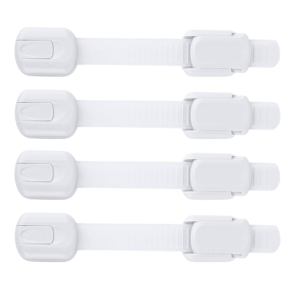 Child Safety Strap Locks (4 Pack) Baby Proof Cabinets, Drawers, Fridge, Toilet & Trash Cans - 3M Adhesive Childproof Locks - Jool Baby
