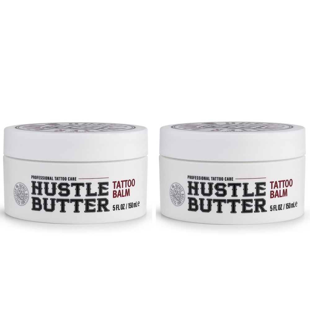 Hustle Butter Deluxe - Tattoo Butter for Before, During, and After the Tattoo Process - Soothing Lubrication - 100% Vegan Replacement for Petroleum-Based Products - 5 oz (2 Pack)