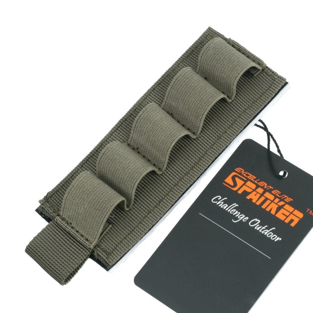 EXCELLENT ELITE SPANKER Tactical Nylon 12 Gauge Shotgun Bullet Shell Holder for Rifles (Ranger Green)