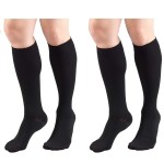 Truform Compression 30-40 Mmhg Knee High Stockings Black, 3X-Large, 2 Count