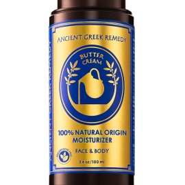 Ancient Greek Remedy Organic Face Moisturizer for Dry Skin - Anti Aging Face & Body Butter Cream - Almond, Jojoba, Olive, Rosehip, Vitamin E, Lavender Oil. Natural Lotion for Women & Men 3.4 oz
