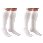 Truform 30-40 mmHg Compression Stockings for Men and Women, Knee High Length, Closed Toe, White, 3X-Large, 2 Count