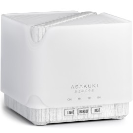 ASAKUKI 700 ml Premium Essential Oil Diffuser, 5 in 1 Ultrasonic Aromatherapy Fragrant Oil Vaporizer Humidifier, Timer and Auto-Off Safety Switch, 7 LED Light Colors
