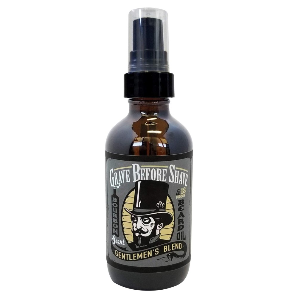 Grave Before Shave Gentlemen\'s Blend Beard Oil (Bourbon/Sandal Wood Scent) 4 oz. BIG BOTTLE