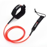 Abahub Premium Surfboard Leash, Straight Surf Board Leg Rope, Legrope Strap for Shortboard, Skimboard, Fish Surfboard Replacement Leashes 7 Foot Clear Red 7 mm Thick