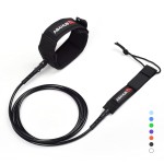 Abahub Premium Surfboard Leash, Straight Surf Board Leg Rope, Legrope Strap for Shortboard, Skimboard, Fish Surfboard Replacement Leashes 8 Foot Black 7 mm Thick