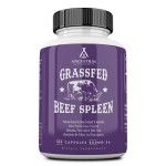 Ancestral Supplements Grass Fed Beef Spleen Supplement, 3000mg Beef Organ Spleen Support Formula Promotes Digestive, Immune, Iron, Energy and Allergy Health, Non GMO, 180 Capsules