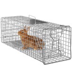 ZENY Live Animal Cage Trap Steel Cage Catch Release Humane Rodent Cage for Rabbits, Stray Cat, Squirrel, Raccoon, Mole, Gopher, Chicken, Opossum, Skunk & Chipmunks (24x 8 x 7.5)