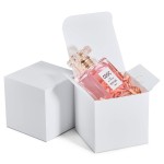 MESHA White Gift Box 50PC 3x3x3\'\' Sturdy Gift Boxes with Lids, Bridesmaid Proposal Gifts Box for Bridal, Cookies, Groomsmen Proposal Box, Party Favor, Wedding Favor