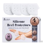 Ballotte Premium Silicone Heel Cups for Men and Women - Gel Pads for Heel Support and Plantar Fasciitis (Medium, 4-Pack)