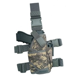 Molle Tactical Pistol Thigh Gun Holster, Drop Leg Holster, Right Hand Adjustable (E-ACU)