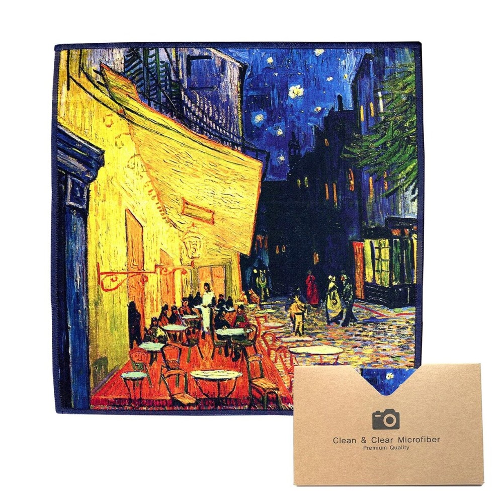 Large [6 Pack] Classic Art (Gogh Caf Terrace at Night) - Ultra Premium Quality Microfiber Cleaning Cloths (Best for Camera Lens, Glasses, Screens, and All Lens.), Microfiber Cloth