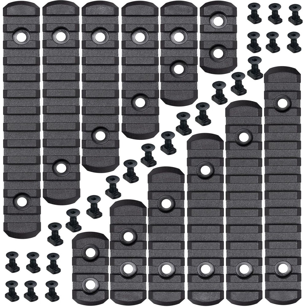 CRUSHUNT 12 Pack Single Picatinny Rail 3 3 5 5 7 7 9 9 11 11 13 13 Slots Polymer Black