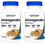 Nutricost Ashwagandha Herbal Supplement 600mg, 120 Capsules - Ashwagandha Root (2 Bottles)