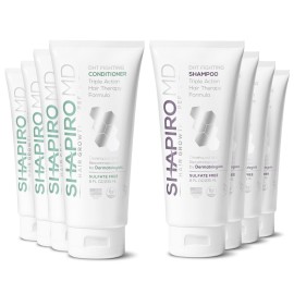 Shapiro MD Hair Growth Experts Hair Loss Shampoo and Conditioner, DHT Fighting Vegan Formula for Thinning Hair Developed by Dermatologists, Experience Healthier, Fuller Thicker Hair, 4 Month Supply