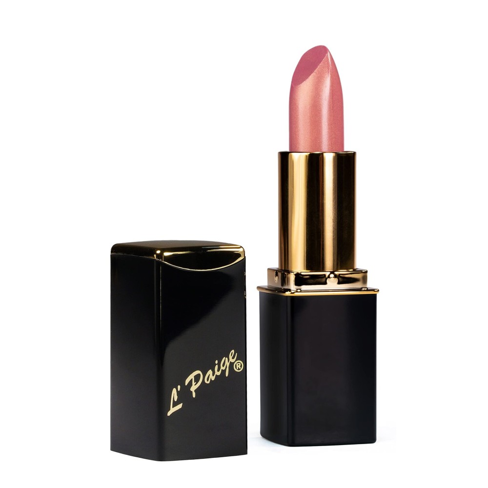 LPaige L38 - CHAMPAGNE Designer Lipstick | Aloe Vera-Based, Long-Lasting, Moisturizing | Soft Rose-Nude with a Pearlescent Satin Glow Finish