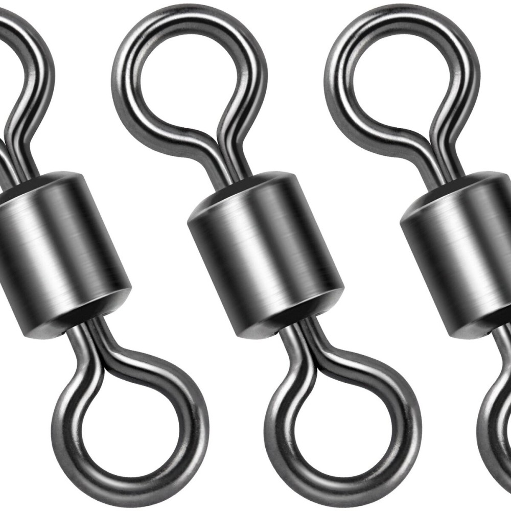 Dr.Fish Barrel Fishing Swivels, Available from 12-12/0, Stainless Swivels Fishing Tackle Saltwater, Freshwater, Leader/Line/Lure Connector 6 66LB