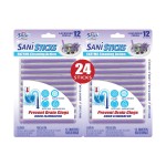 SANI 360 Sani Sticks Drain Cleaner and Deodorizer, Enzyme Pipe Cleaners, Eliminate Odors, Prevent Clogged Drains, Safe for Sinks, Bathtub Drains, Septic Tanks, 24 Count, Pine Scent