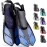 CAPAS Snorkel Fins, Swim Fins Travel Size Short Adjustable for Snorkeling Diving Adult Men Women Kids Open Heel Swimming Flippers