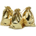 BEAVOING Pack of 100 5x 7 Heavy Duty Gold Drawstring Organza Jewelry Pouches Wedding Party Christmas Favor Gift Candy Chocolate Bags (Gold, 5x 7)