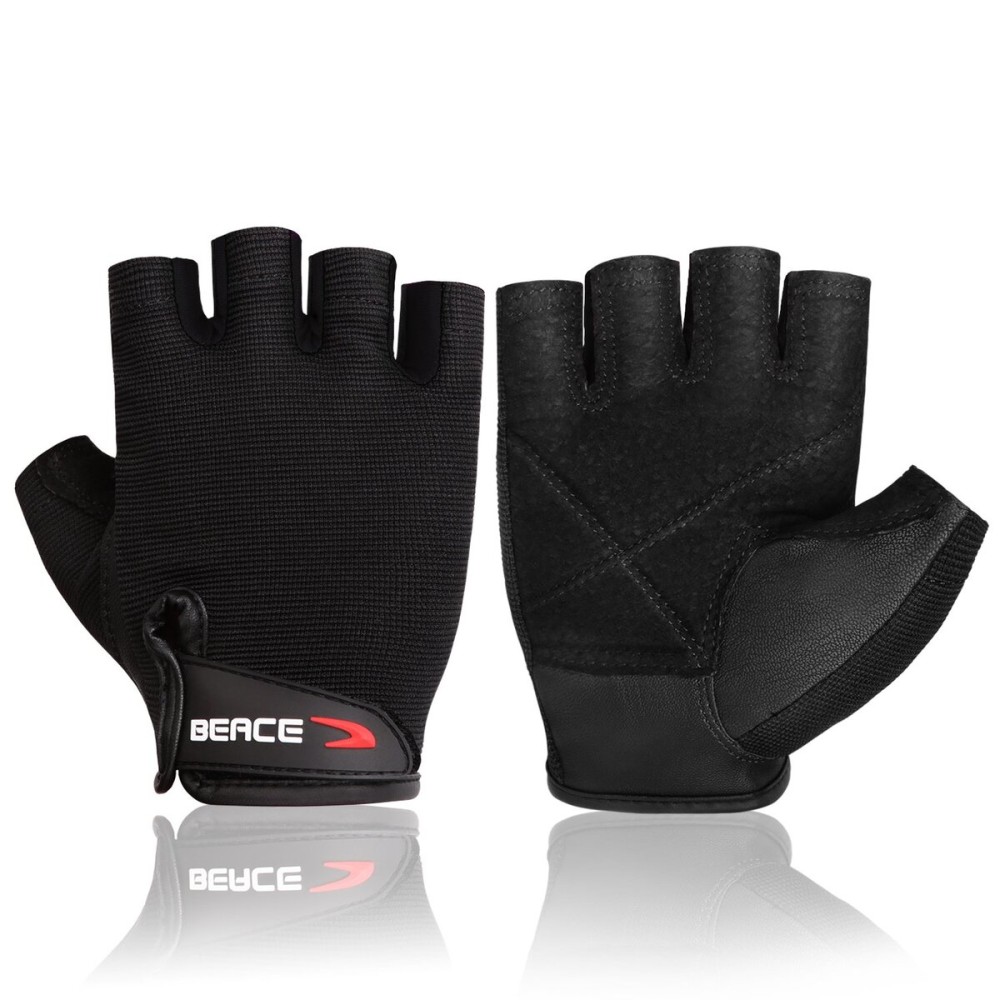 BEACE Weight Lifting Gym Gloves with Breathable Leather Palm for Workout Exercise Training Fitness and Bodybuilding for Men & Women